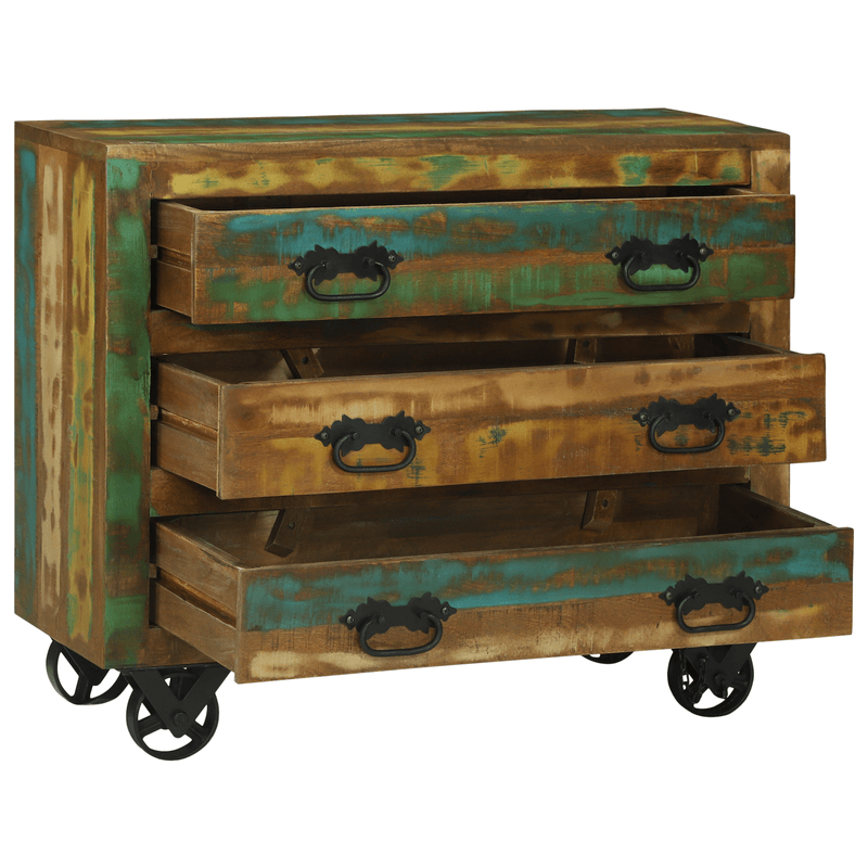 Casa si Gradina - Mobilier - Comode si corpuri - Comode - Dulap cu 3 sertare 80x30x65 cm Lemn masiv recuperat - Infinity.ro