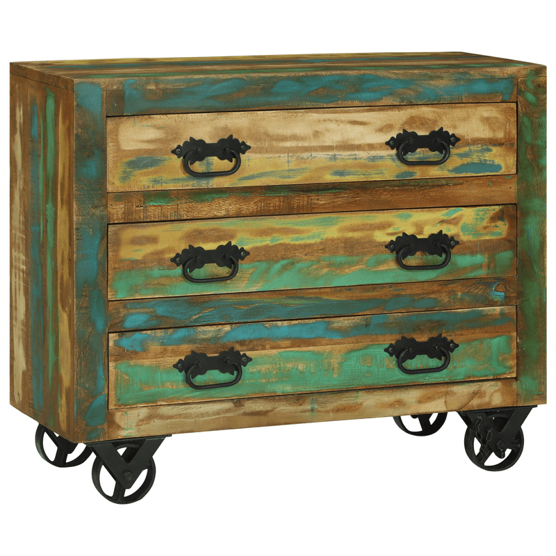 Casa si Gradina - Mobilier - Comode si corpuri - Comode - Dulap cu 3 sertare 80x30x65 cm Lemn masiv recuperat - Infinity.ro