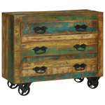 Casa si Gradina - Mobilier - Comode si corpuri - Comode - Dulap cu 3 sertare 80x30x65 cm Lemn masiv recuperat - Infinity.ro