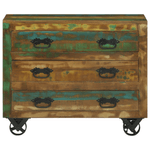 Casa si Gradina - Mobilier - Comode si corpuri - Comode - Dulap cu 3 sertare 80x30x65 cm Lemn masiv recuperat - Infinity.ro
