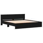 Casa si Gradina - Mobilier - Paturi si accesorii - Paturi - Pat cu spatar din stejar negru 180x200 cm Lemn inginerat - Infinity.ro