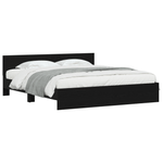 Casa si Gradina - Mobilier - Paturi si accesorii - Paturi - Pat cu spatar din stejar negru 180x200 cm Lemn inginerat - Infinity.ro