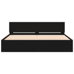 Casa si Gradina - Mobilier - Paturi si accesorii - Paturi - Pat cu spatar din stejar negru 180x200 cm Lemn inginerat - Infinity.ro