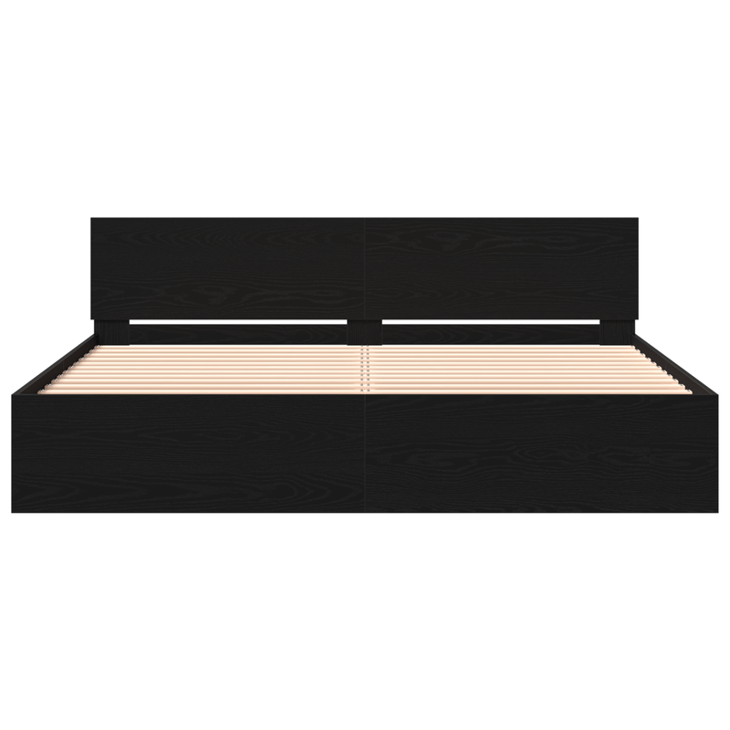 Casa si Gradina - Mobilier - Paturi si accesorii - Paturi - Pat cu spatar din stejar negru 180x200 cm Lemn inginerat - Infinity.ro