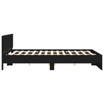 Casa si Gradina - Mobilier - Paturi si accesorii - Paturi - Pat cu spatar din stejar negru 180x200 cm Lemn inginerat - Infinity.ro
