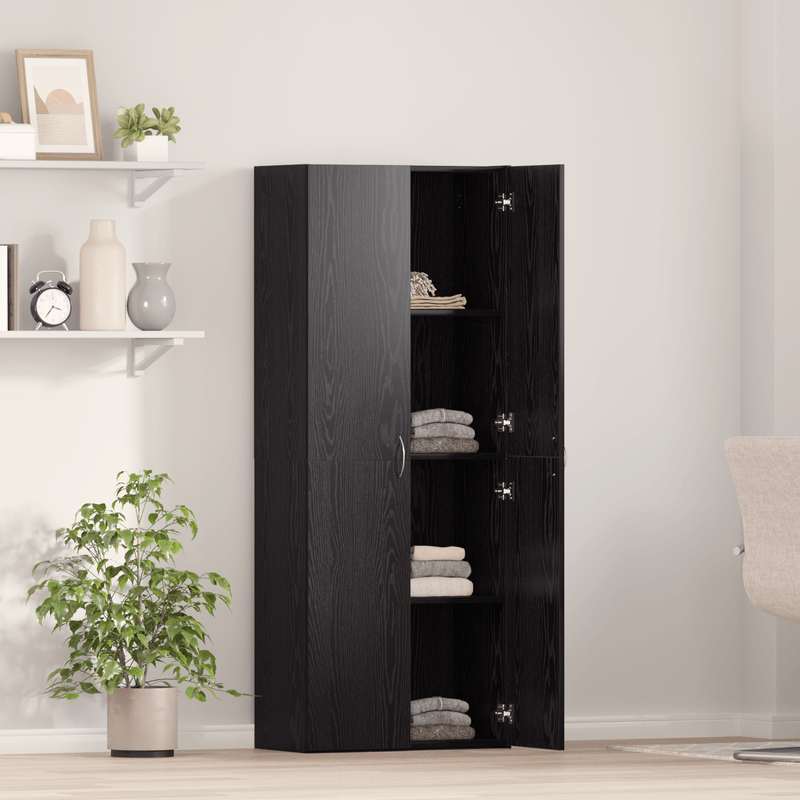 Casa si Gradina - Constructii - Depozitare, transport si protectie - Rafturi, fisete si vestiare - Fiset Set de 2 Stejar negru Lemn prelucrat 60 x 32 x 153 cm - Infinity.ro