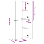 Casa si Gradina - Constructii - Depozitare, transport si protectie - Rafturi, fisete si vestiare - Fiset Set de 2 Stejar negru Lemn prelucrat 60 x 32 x 153 cm - Infinity.ro