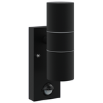 Casa si Gradina - Corpuri si surse de iluminat - Veioze si lampi - Lampi de veghe - Lampa de perete exterioara cu senzor Negru Otel Inoxidabil IP44 - Infinity.ro