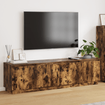 Casa si Gradina - Mobilier - Comode si corpuri - Comode - Dulap TV cu LED din stejar afumat 180x38x49 cm lemn prelucrat - Infinity.ro