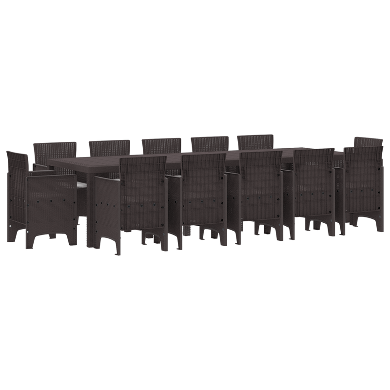 Casa si Gradina - Gradina si terasa - Mobilier exterior - Mese gradina - Set de mese pentru gradina cu 13 piese cu perne maro din ratan poli - Infinity.ro