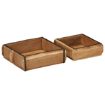 Casa si Gradina - Mobilier - Organizare si depozitare - Cutii depozitare - Set tavi, 2 buc., lemn masiv reciclat - Infinity.ro
