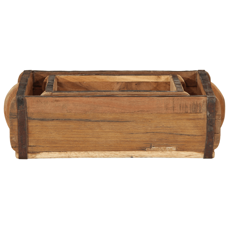 Casa si Gradina - Mobilier - Organizare si depozitare - Cutii depozitare - Set tavi, 2 buc., lemn masiv reciclat - Infinity.ro