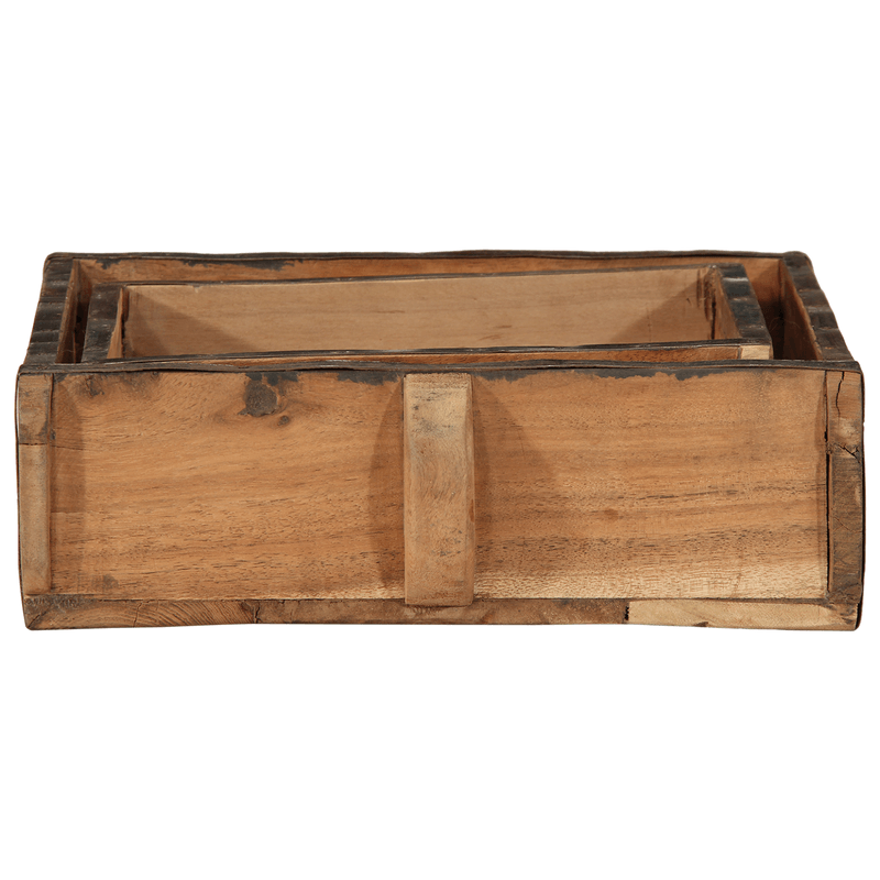 Casa si Gradina - Mobilier - Organizare si depozitare - Cutii depozitare - Set tavi, 2 buc., lemn masiv reciclat - Infinity.ro