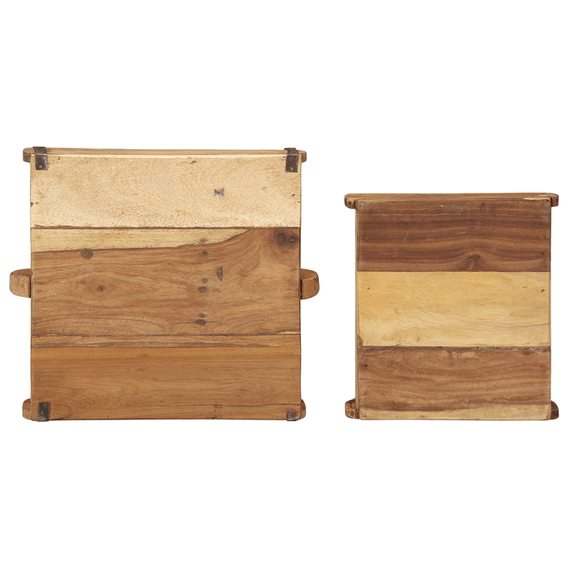 Casa si Gradina - Mobilier - Organizare si depozitare - Cutii depozitare - Set tavi, 2 buc., lemn masiv reciclat - Infinity.ro