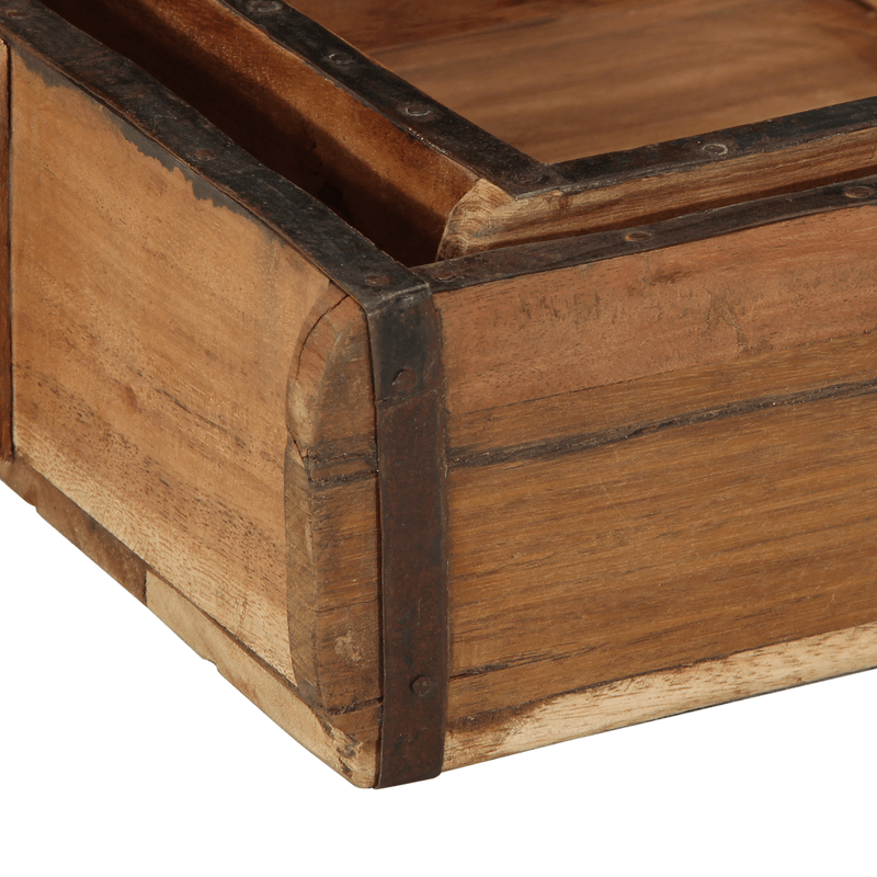 Casa si Gradina - Mobilier - Organizare si depozitare - Cutii depozitare - Set tavi, 2 buc., lemn masiv reciclat - Infinity.ro