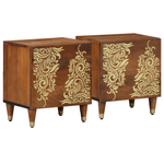 Casa si Gradina - Mobilier - Comode si corpuri - Noptiere - Noptiera 2 buc 40x33x46 cm Lemn solid Mango - Infinity.ro