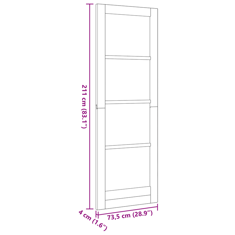 Casa si Gradina - Constructii - Usi interior, exterior si garaj - Usi garaj - Usa interioara "ORKDAL" Alba 73.5x211x4 cm din lemn de pin - Infinity.ro