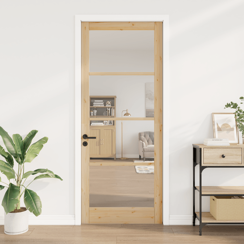 Casa si Gradina - Constructii - Usi interior, exterior si garaj - Usi interior - usa de interior cu sticla "ORKDAL" 93x232x4 cm din lemn masiv de pin - Infinity.ro
