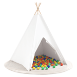 Jucarii, Copii si Bebe - Jucarii si jocuri - Jucarii de exterior - Spatii de joaca si accesorii - Cort Teepee pentru Copii cu Geanta Peach & Bile de Joaca Alb - Infinity.ro