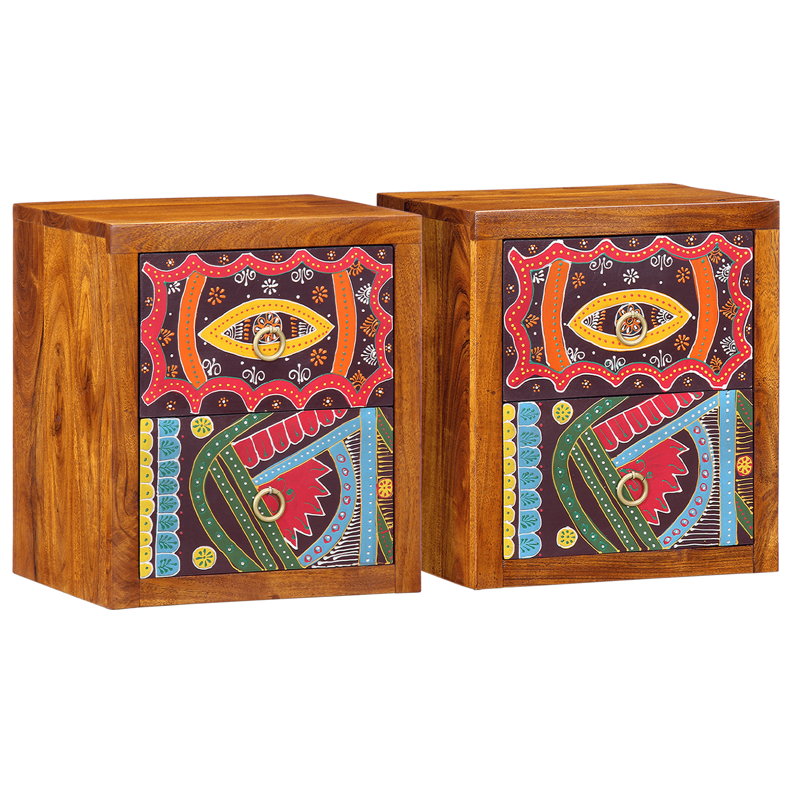 Noptiere 2 pcs 35x30x40 cm Lemn masiv de acacia