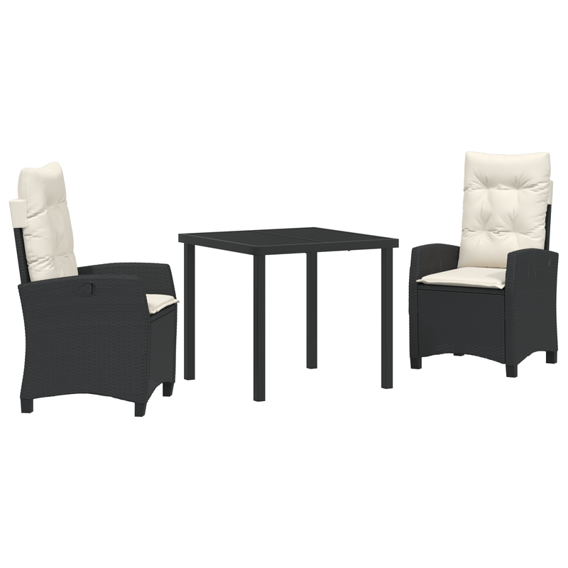 Casa si Gradina - Gradina si terasa - Mobilier exterior - Scaune si sezlonguri gradina - Set de dining de gradina cu perne, Negru, Poliratan - Infinity.ro