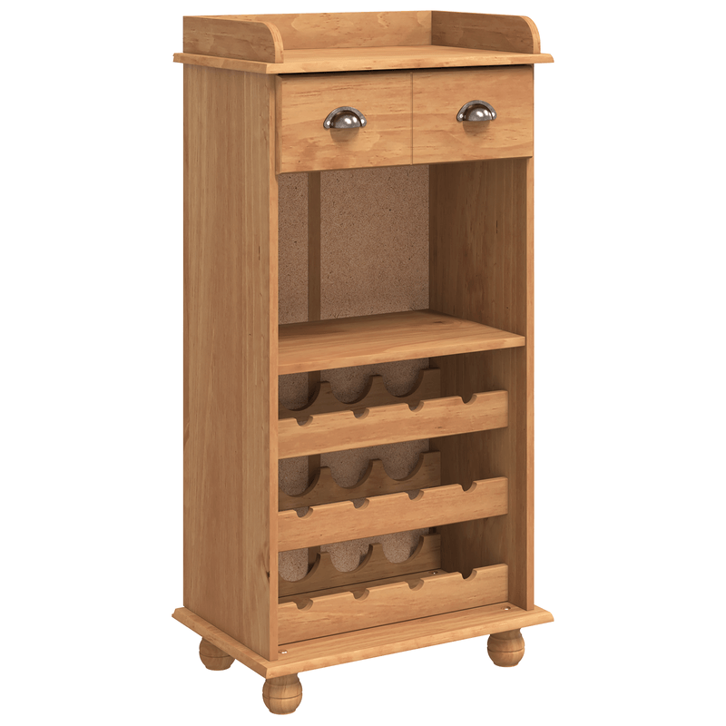 Casa si Gradina - Bucatarie si vesela - Accesorii bar - Suporturi bauturi - Cabinet pentru Vin ASKIM cu 12 Suporturi pentru Sticle Culoare Maro Lemn Masiv de Pin - Infinity.ro