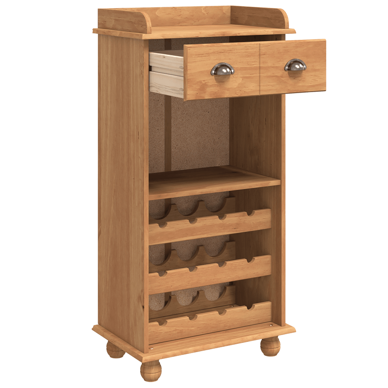 Casa si Gradina - Bucatarie si vesela - Accesorii bar - Suporturi bauturi - Cabinet pentru Vin ASKIM cu 12 Suporturi pentru Sticle Culoare Maro Lemn Masiv de Pin - Infinity.ro