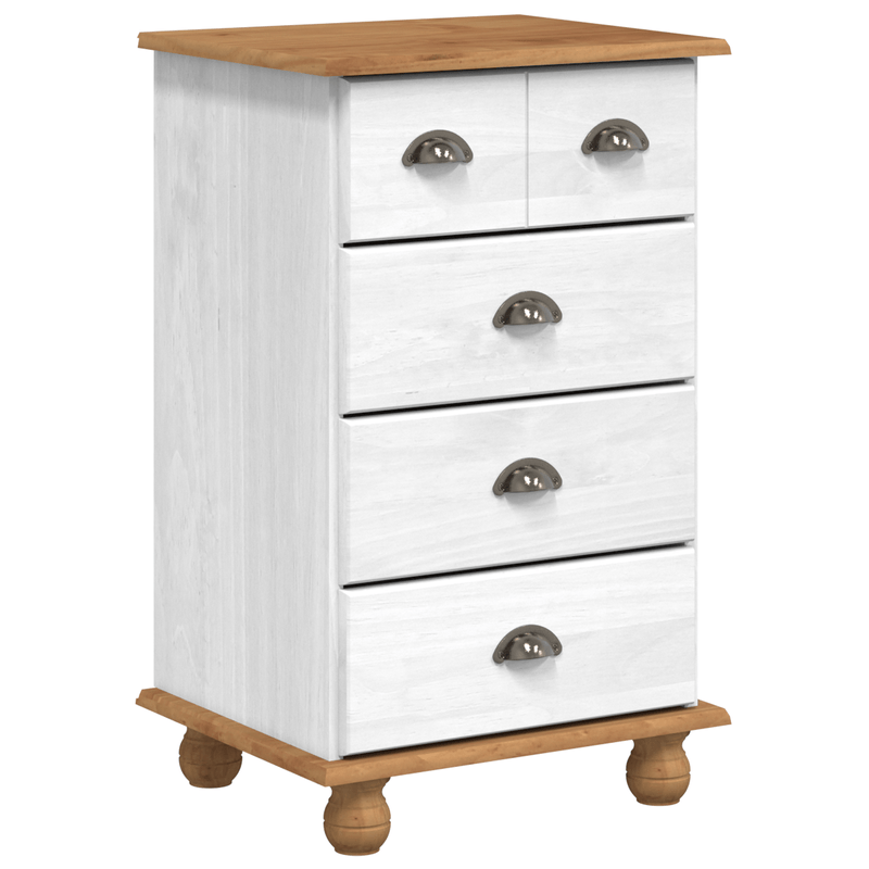 Casa si Gradina - Mobilier - Comode si corpuri - Comode - Comoda 'ASKIM'Alb 45.8x40x79 cm Lemn Solid Pin - Infinity.ro