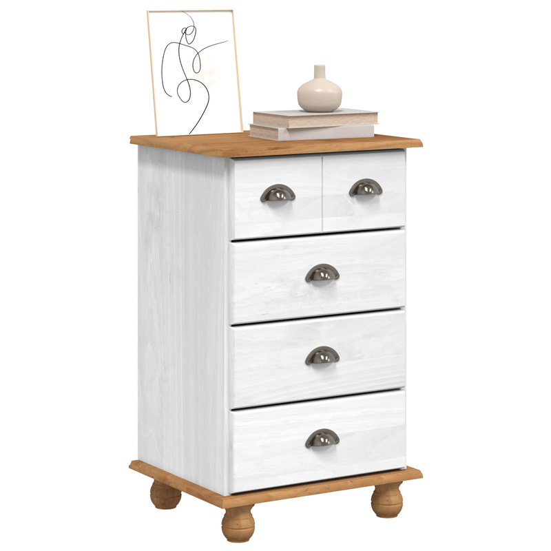 Casa si Gradina - Mobilier - Comode si corpuri - Comode - Comoda 'ASKIM'Alb 45.8x40x79 cm Lemn Solid Pin - Infinity.ro