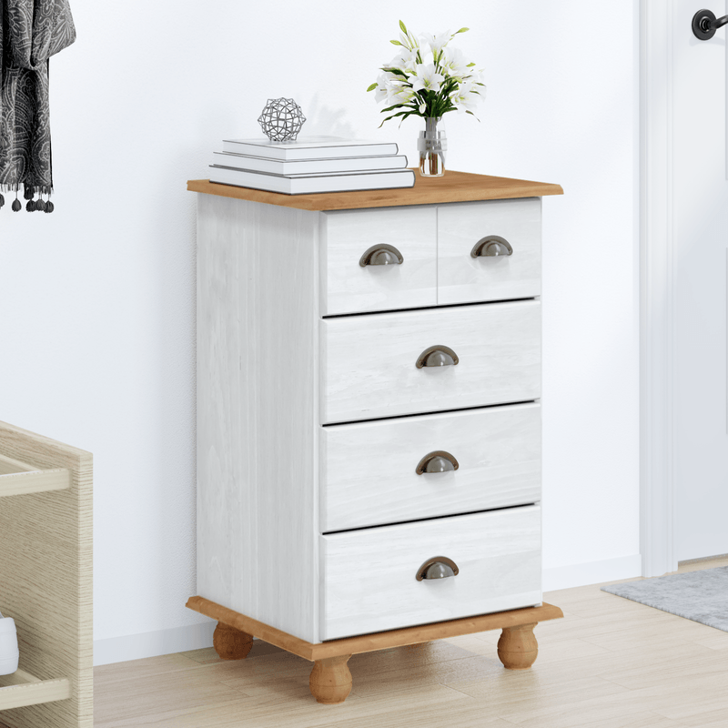 Casa si Gradina - Mobilier - Comode si corpuri - Comode - Comoda 'ASKIM'Alb 45.8x40x79 cm Lemn Solid Pin - Infinity.ro