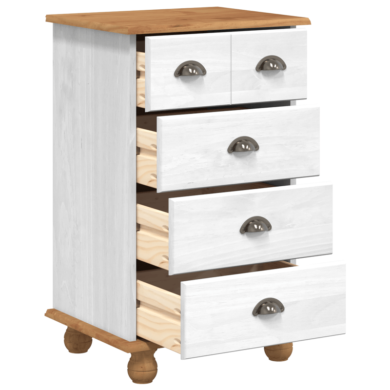 Casa si Gradina - Mobilier - Comode si corpuri - Comode - Comoda 'ASKIM'Alb 45.8x40x79 cm Lemn Solid Pin - Infinity.ro