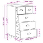 Casa si Gradina - Mobilier - Comode si corpuri - Comode - Comoda 'ASKIM'Alb 45.8x40x79 cm Lemn Solid Pin - Infinity.ro