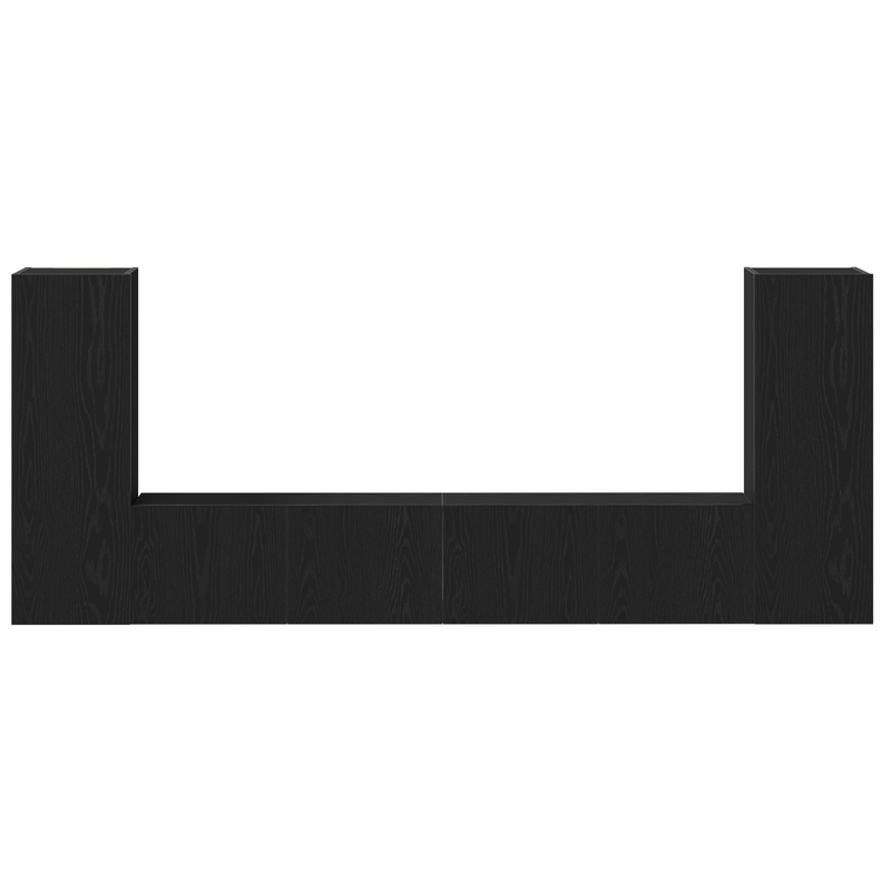 Casa si Gradina - Mobilier - Seturi de mobilier - Seturi living - set cabinet TV 4 piese montat pe perete din lemn prelucrat din stejar negru - Infinity.ro