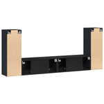Casa si Gradina - Mobilier - Seturi de mobilier - Seturi living - set cabinet TV 4 piese montat pe perete din lemn prelucrat din stejar negru - Infinity.ro