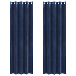 Casa si Gradina - Textile si covoare - Perdele si draperii - Perdele - Draperii opace cu ocheti, 2 buc., albastru inchis, catifea - Infinity.ro