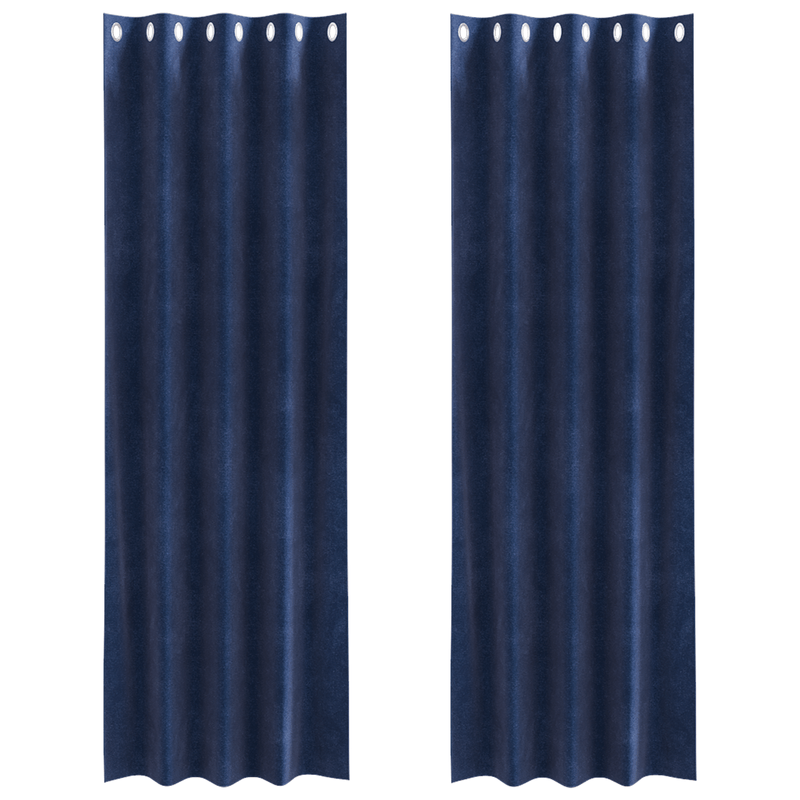 Casa si Gradina - Textile si covoare - Perdele si draperii - Perdele - Draperii opace cu ocheti, 2 buc., albastru inchis, catifea - Infinity.ro