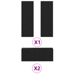 Casa si Gradina - Mobilier - Seturi de mobilier - Seturi living - Set dulap TV  4 piese montat pe perete stejar negru lemn prelucrat - Infinity.ro