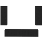 Casa si Gradina - Mobilier - Seturi de mobilier - Seturi living - Set dulap TV  4 piese montat pe perete stejar negru lemn prelucrat - Infinity.ro