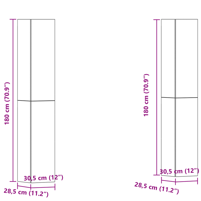 Casa si Gradina - Mobilier - Seturi de mobilier - Seturi living - Setul de 4 piese pentru cabinet TV  Stejar negru 30.5x30x90 cm Lemn prelucrat - Infinity.ro