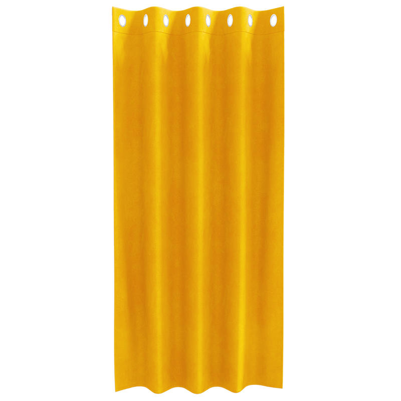 Casa si Gradina - Textile si covoare - Perdele si draperii - Perdele - Draperii opace cu ocheti, 2 buc., galben mustar, catifea - Infinity.ro