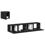 Casa si Gradina - Mobilier - Seturi de mobilier - Seturi living - Set Cabinet TV  4 Piese Stejar Negru Lemn Prelucrat - Infinity.ro