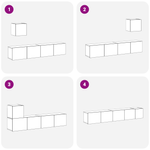 Casa si Gradina - Mobilier - Seturi de mobilier - Seturi living - Set Cabinet TV  4 Piese Stejar Negru Lemn Prelucrat - Infinity.ro