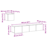 Casa si Gradina - Mobilier - Seturi de mobilier - Seturi living - Set Cabinet TV  4 Piese Stejar Negru Lemn Prelucrat - Infinity.ro