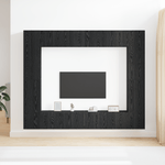 Casa si Gradina - Mobilier - Seturi de mobilier - Seturi living - Set de 8 piese Cabinet TV Montat pe Perete din Stejar Negru Lemn Prelucrat - Infinity.ro