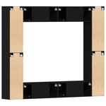 Casa si Gradina - Mobilier - Seturi de mobilier - Seturi living - Set de 8 piese Cabinet TV Montat pe Perete din Stejar Negru Lemn Prelucrat - Infinity.ro