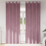 Casa si Gradina - Textile si covoare - Perdele si draperii - Draperii - Draperii opace cu ocheti, 2 buc., roz inchis, catifea - Infinity.ro