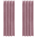 Casa si Gradina - Textile si covoare - Perdele si draperii - Draperii - Draperii opace cu ocheti, 2 buc., roz inchis, catifea - Infinity.ro