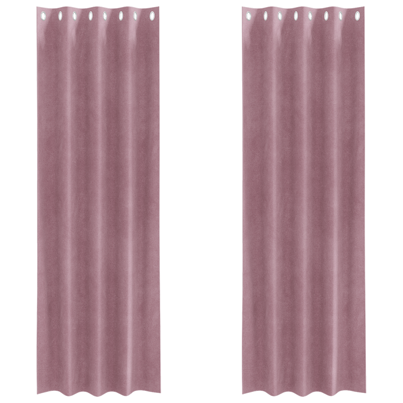 Casa si Gradina - Textile si covoare - Perdele si draperii - Draperii - Draperii opace cu ocheti, 2 buc., roz inchis, catifea - Infinity.ro