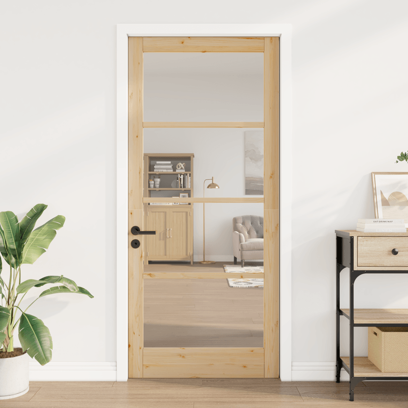 Casa si Gradina - Constructii - Usi interior, exterior si garaj - Usi interior - usa interioara cu sticla "ORKDAL" 93x211x4 cm din lemn masiv de pin - Infinity.ro