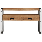Casa si Gradina - Mobilier - Mese si birouri - Mese living - Mese de Finalizare Negru 120x33x75 cm Lemn Masiv de Acacia si Metal - Infinity.ro